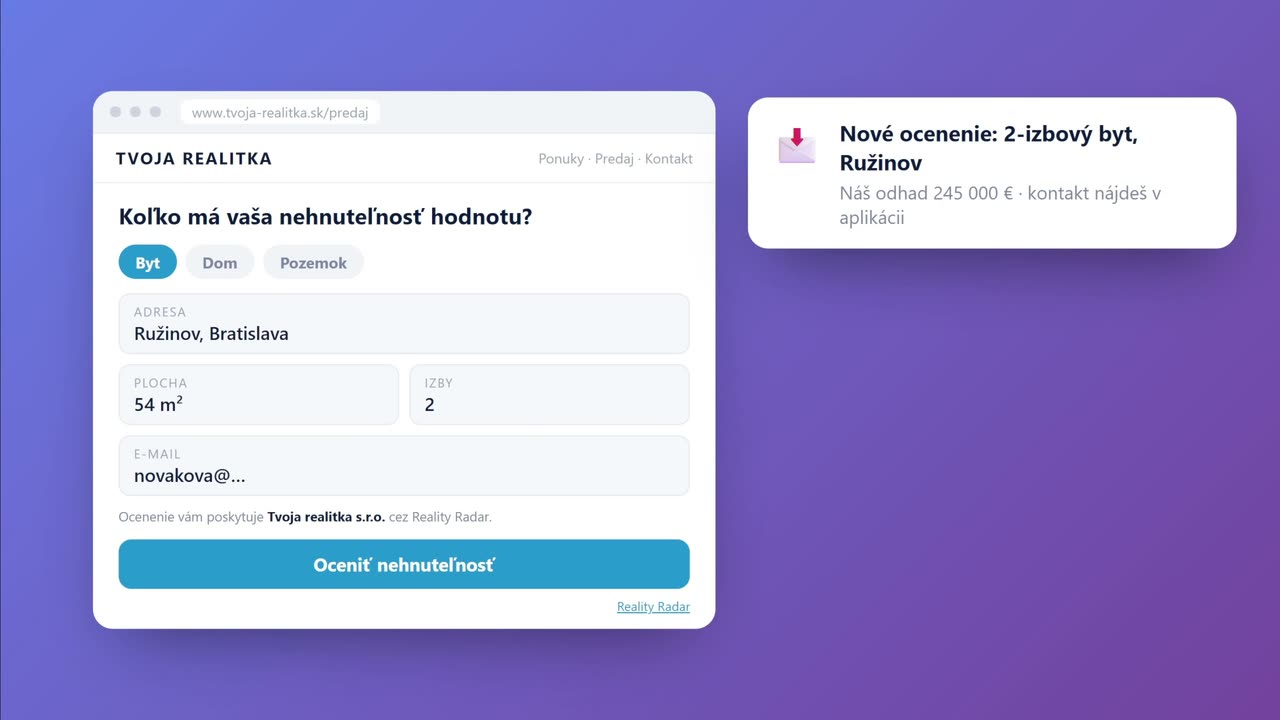 Oceňovací widget: kontakt na predávajúceho skôr, než vznikne inzerát